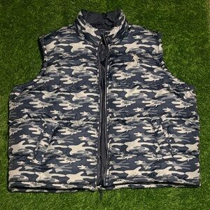 U.S Polo Assn Blue Camo Puffer Vest 3X